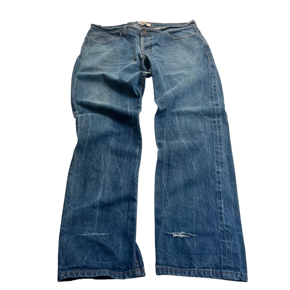 Naked & Famous Denim Mens Blue Selvedge Straight Leg Button Fly Jeans Size 35